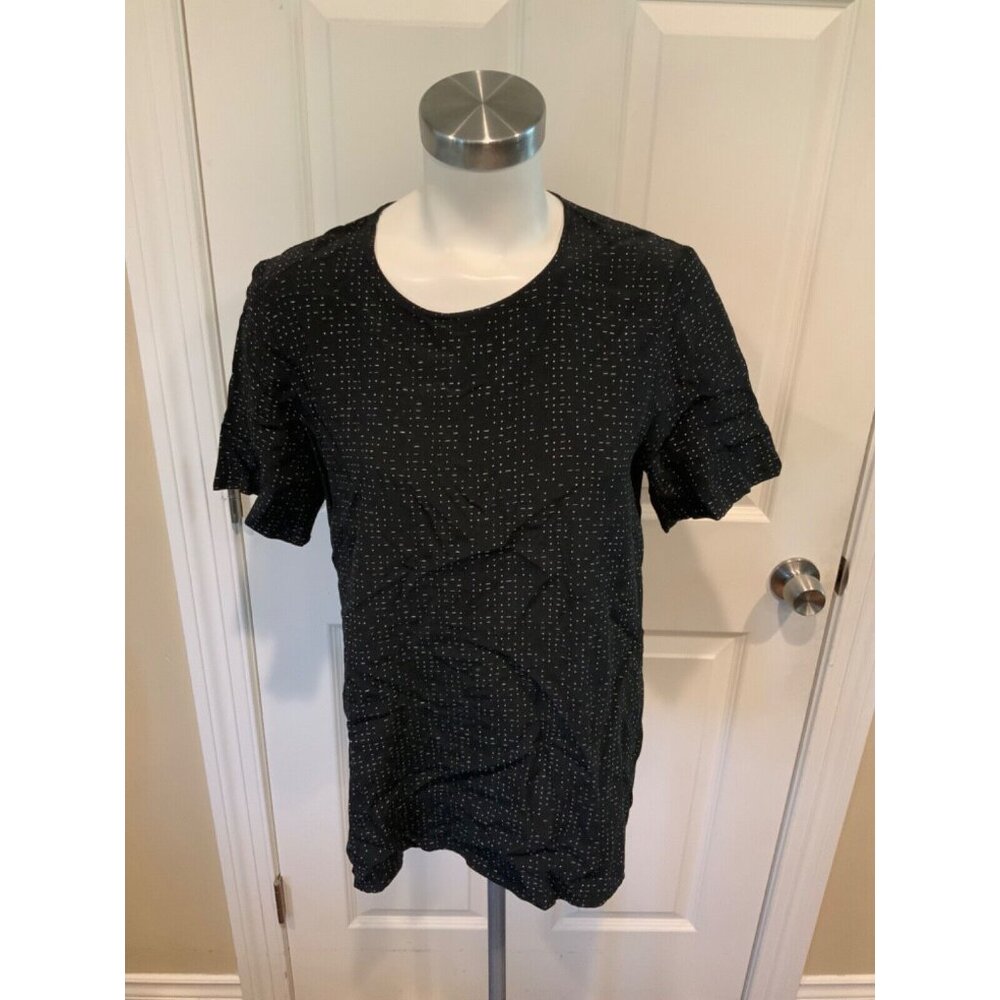 Eileen Fisher Black Polka Dot Short Sleeve Top, Size 6